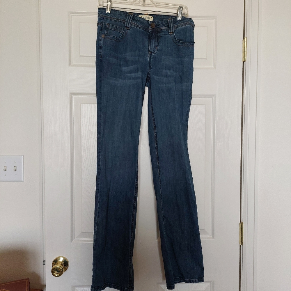 Ashleigh Trouble L.e.i. Jeans Straight Leg Embellished Embroidered Pockets...